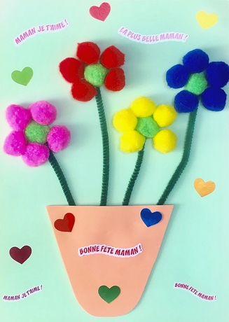 KIT Bricolage Carte fête maman Bouquet fleurs